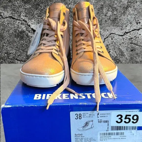 •NWT• Birkenstock Women’s Bartlett Metallic Rose Shoes • EU38 - Picture 3 of 12